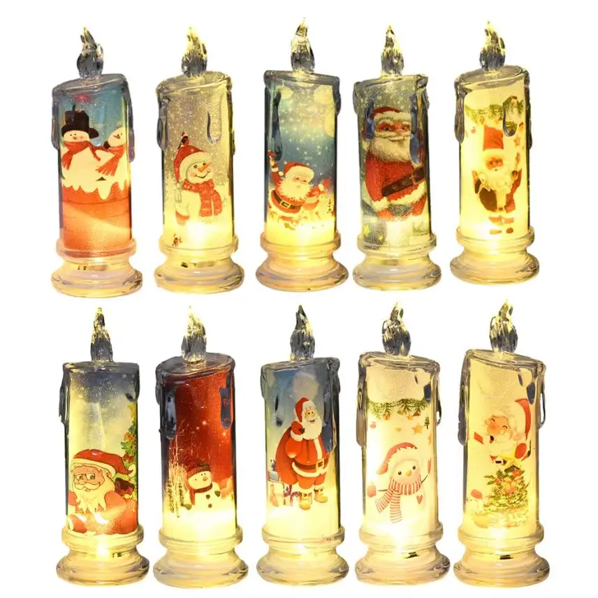 Christmas Decoration Crystal Candles Simulated Candle Lights LED Candle Lights Electronic Holiday Decoration Accessories Lamp
