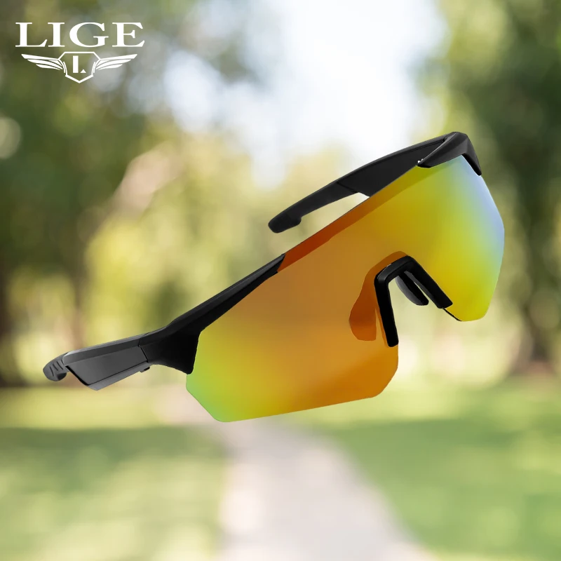 

LIGE New Smart Cycling Glasses Men Bluetooth Call Smart Sunglasses Outdoor Sport Music AI Voice Assistant Smart Glasses Women