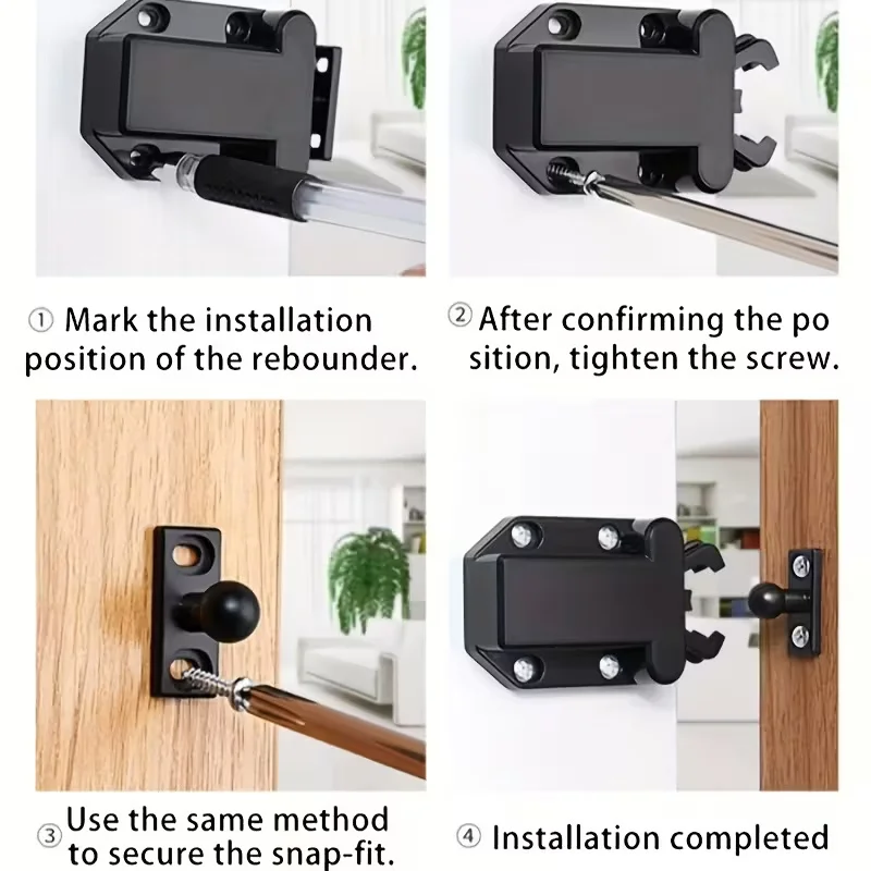5/10pcs Push To Open Cabinet Catch,Non-Magnetic Touch Latches,Door Stop Rebound self-Locking Device for Cupboard Drawer Wardrobe - view 6