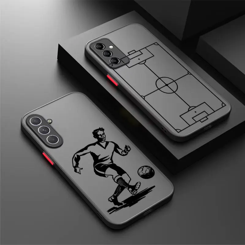 Matte Phone Case For Samsung Galaxy A05 A06 A07 A13 A14 A15 A16 A17 A23 A24 A25 A26 A33 A34 A36 A53 A54 A55 A56 A73 Soccer Ball