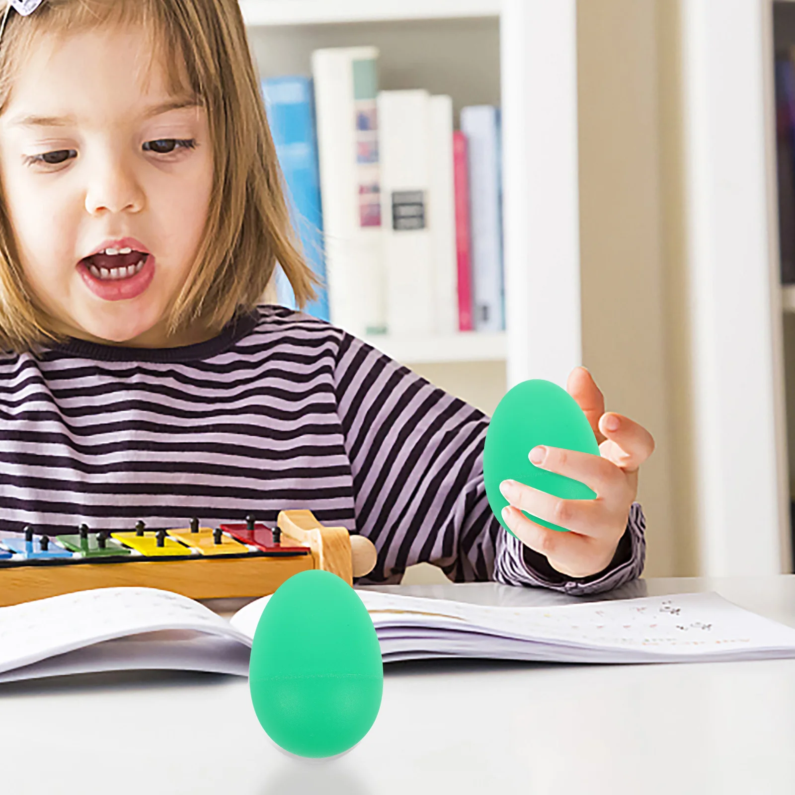 6 قطع من هزازات البيض البلاستيكية Maracas لتطوير التنسيق الإيقاعي الممتع التعليمي #3