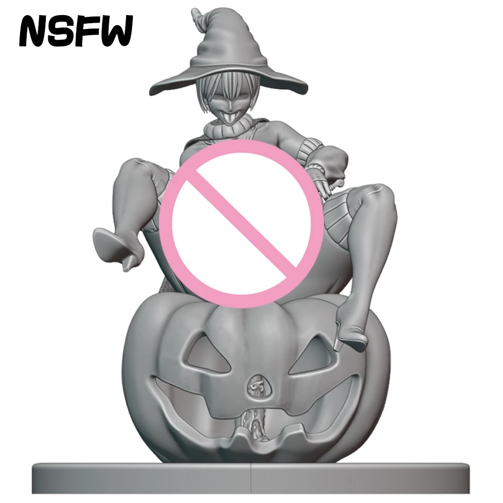 1:24 Naughty Witch Halloween 3d Gedrukt Model Hars Ongeverfd Figuur Model Kit NSFW Miniatuur Garage Gk Kits Ongemonteerd Diy Speelgoed