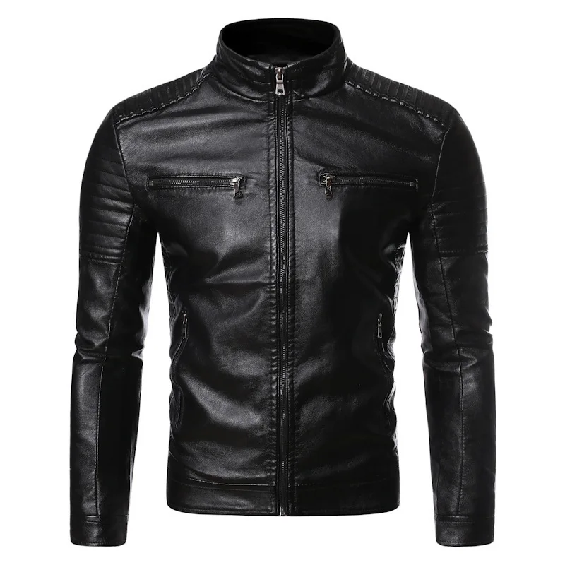 Casual Blazer Jackets Male Outerwear Men Leather Suit Jacket Men Slim Fit Short Coat Men Motorcycle Leather Jacket Streetwear