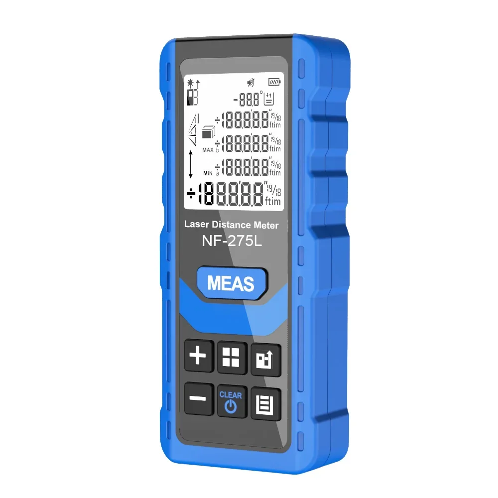 Latest Noyafa NF-275L Laser Distance Meter 60-120M Rangefinder Tape Range Finder Electronic Level Test Instrument Digital Meter