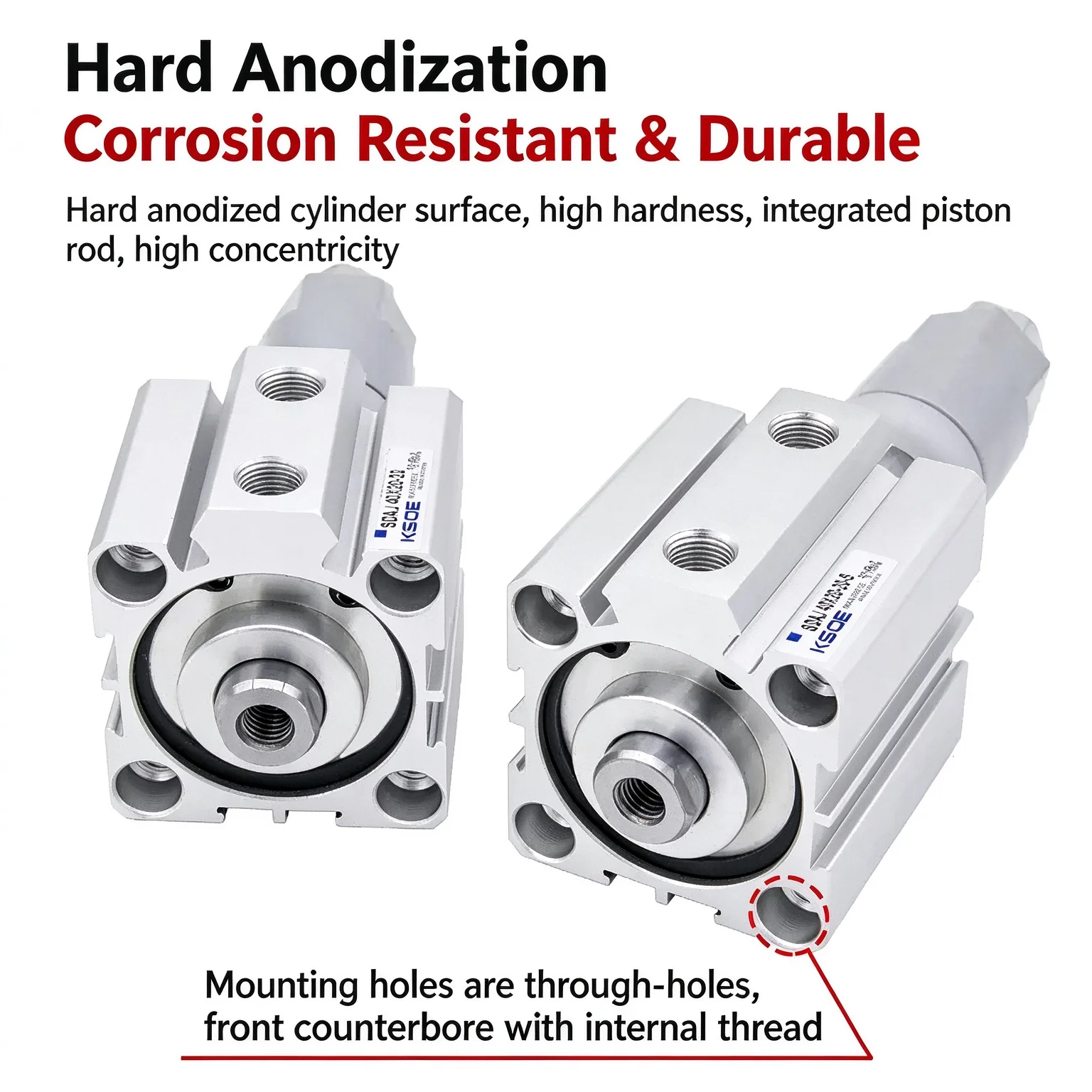 Double Acting Piston Aluminum Alloy Adjustable Stroke Compact Thin Air Pneumatic Cylinder SDAJ20/25/32/40/50/63/80/100