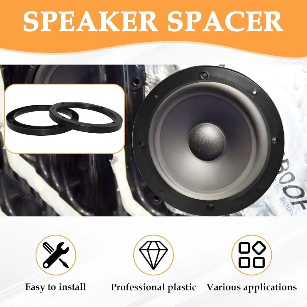 Practical 4/5/6.5 Inch Speaker Spacer Pad Plastic Black Speaker Spacer Ring Universal Speaker Gasket Car Audio System