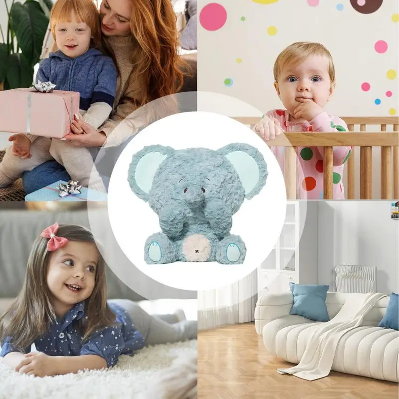 Oreiller en Peluche Éléphant Doux à Câliner pour Enfant Garçon et Fille, Jouet de Collection