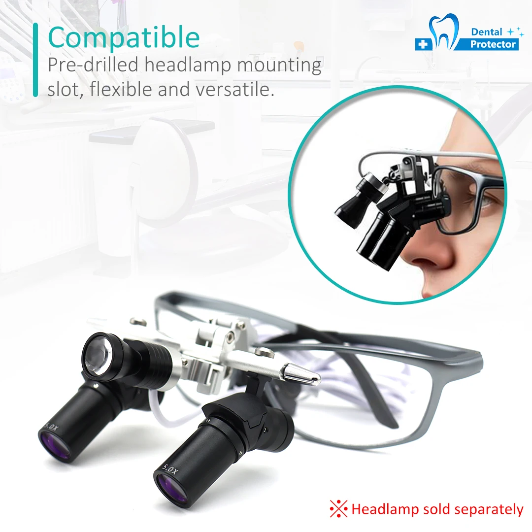 5X Dental Loupe Glasses 450mm Working Distance Professional Binocular Magnifier Dental Surgical Loupes for Dentistry Microsurger
