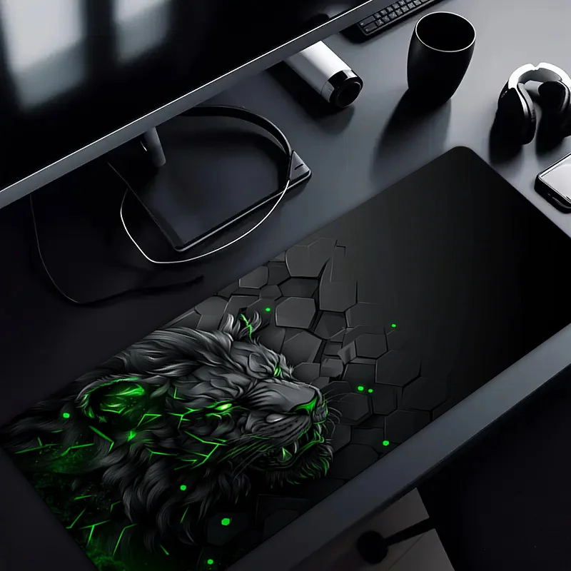 Green lion mouse pad is made of durable rubber and is washable. It is suitable for both home use and computer office use