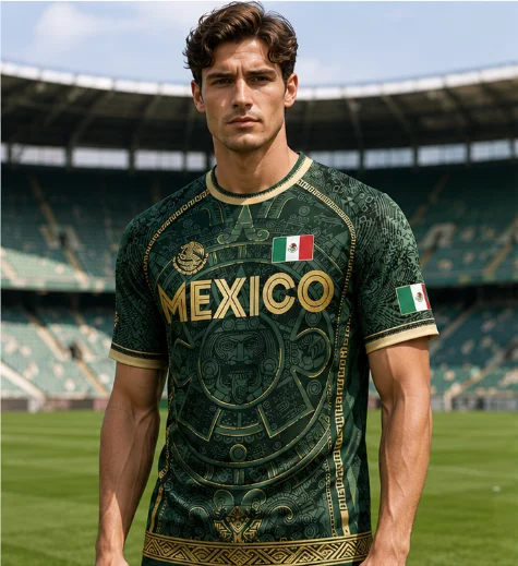 2026 Mexico Football Men's T-shirt Printed Quick drying Outdoor Sports Training Competition Daily Wear Same gender