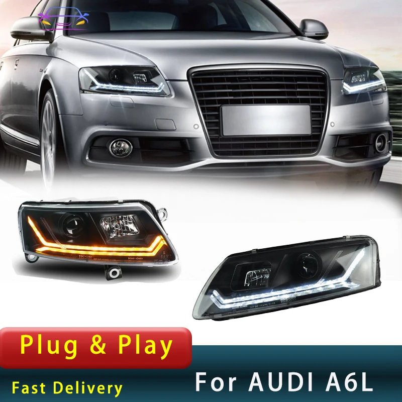 Car Headlight  For Audi A6L 2005-2012 C7 Upgrade New Design LED  Lens DRL Steamer Turn Signal Head Lamp Accembly Auto Accesory