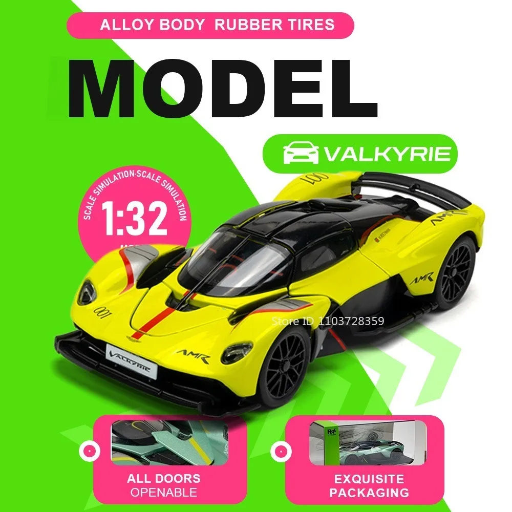 

Модель-игрушка Valkyrie DIVO 1:32, суперкар из литого сплава, миниатюрный спортивный автомобиль с открывающимися дверями и акриловым пылезащитным чехлом, подарок для детей