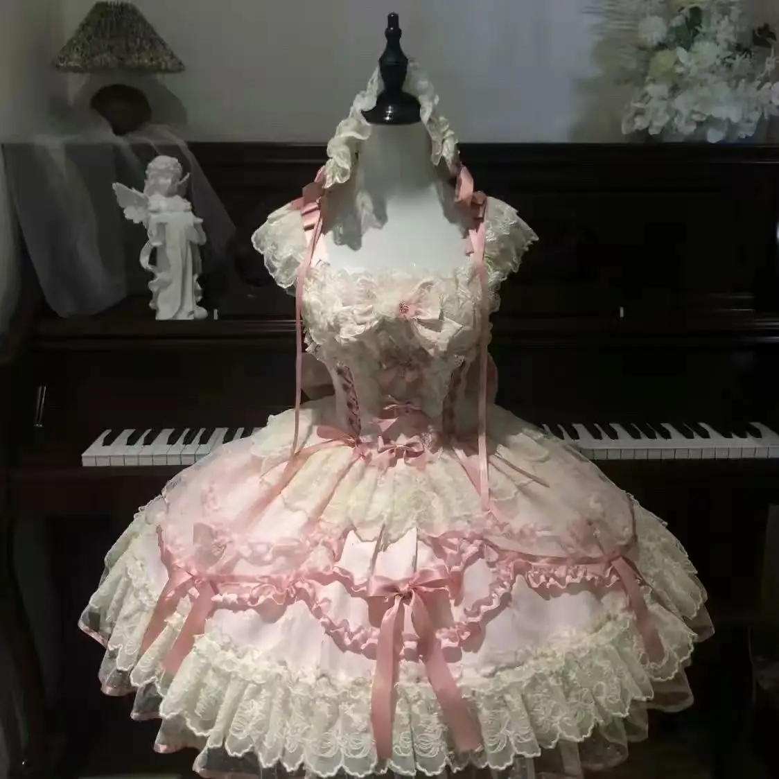 

Elegant Lolita Dress Set Women Vintage Ruffle Lace Princess Outfits Kawaii Japanese Evening Party Formal Fashion Trendy 2026 New