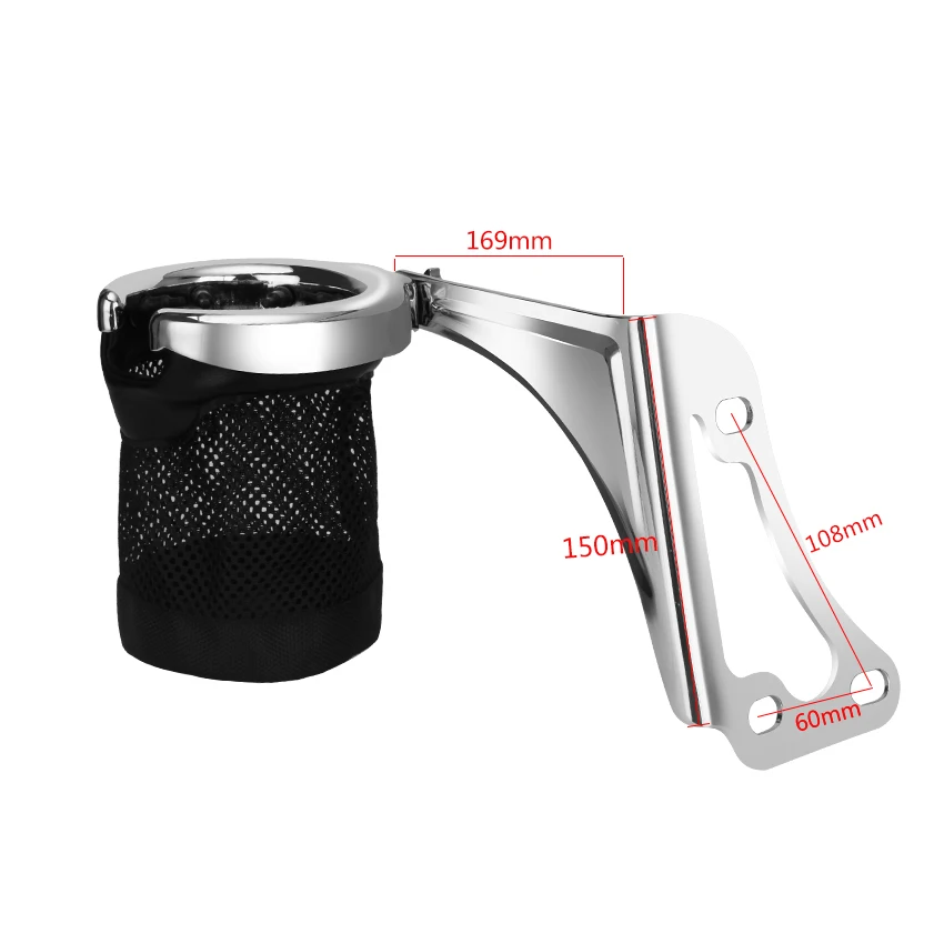 Motorcycle Bottle Cup Drink Holder Rear Passenger Carrier Mount For Harley Road Glide Electra Glide FLHTCU Tri Glide 1997-2013