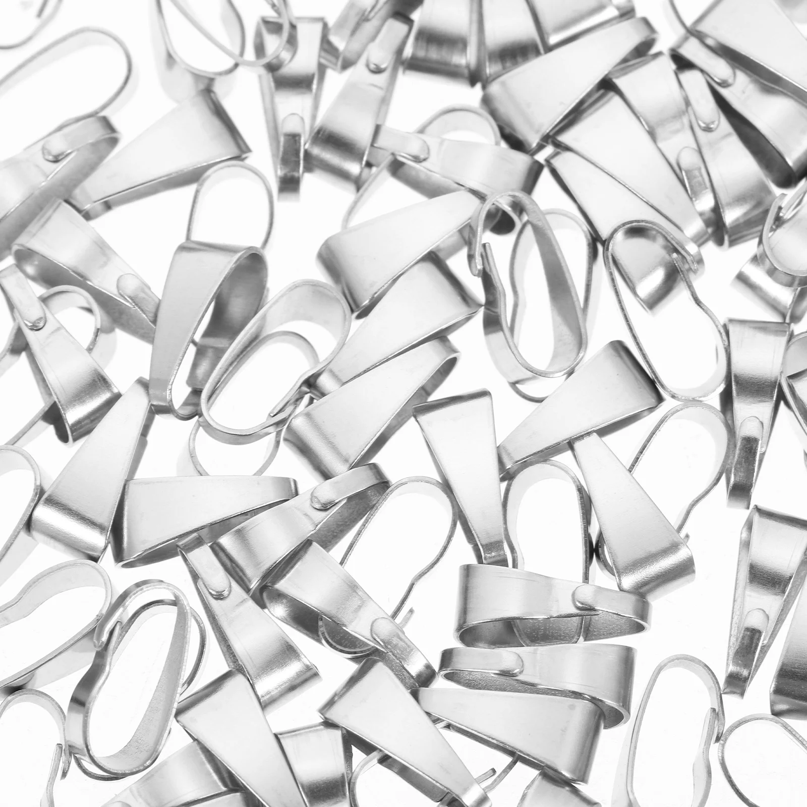 100 Uds. Hebillas colgantes de joyería de acero inoxidable, materiales para collar DIY, accesorios, cierre de conexión colgante, cierre de joyería