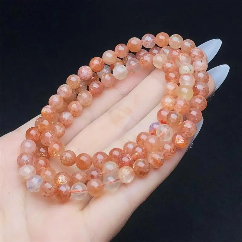 

6MM Natural Arusha Quartz Triple Circle Bracelet Reiki Healing Fengshui Jewelry Energy Crystal Holiday Gift 1PCS