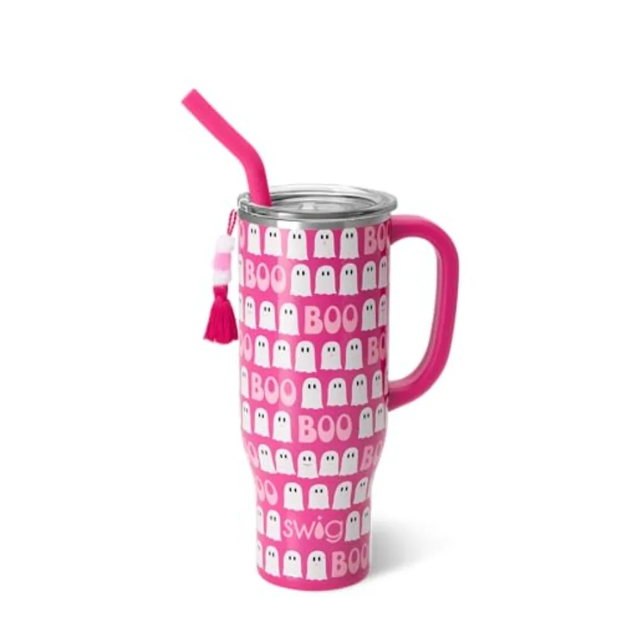 

30oz Mega Mug, 30 oz Tumbler with Handle and Straw, Cup Holder Friendly, Dishwasher Safe, Extra Large Insulated Tumbler, Stainl