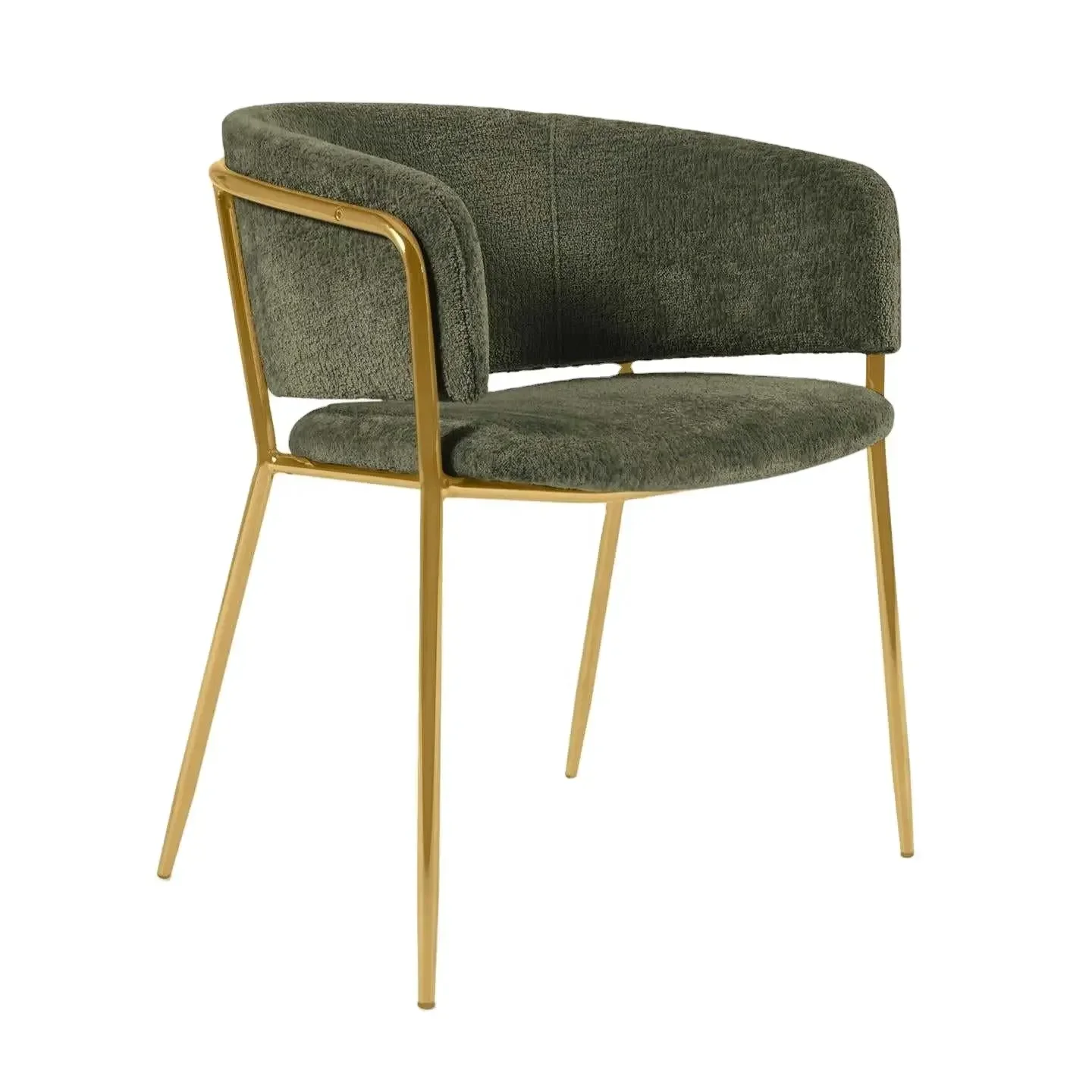 

For 2024 New Trending Design Sofa Style Home Chair Green Velvet Top Metal Office Chair Use Hotel Lounge at Low Rate