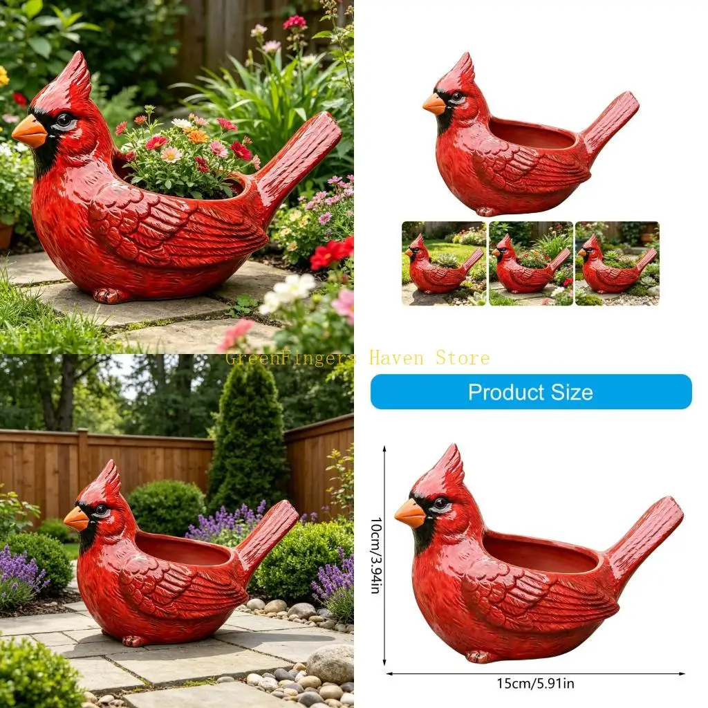 F68D Cartoon Flower Pot Succulents Planter Birds Planter Flower Pot Desktop Decorations for Garden Home Office Decorations