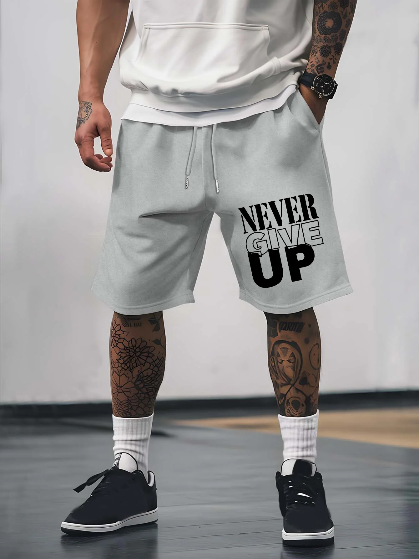 Summer Men's Casual Letter Print Shorts Breathable Fabric Stylish  Versatile Suitable for Sports and Everyday Wear