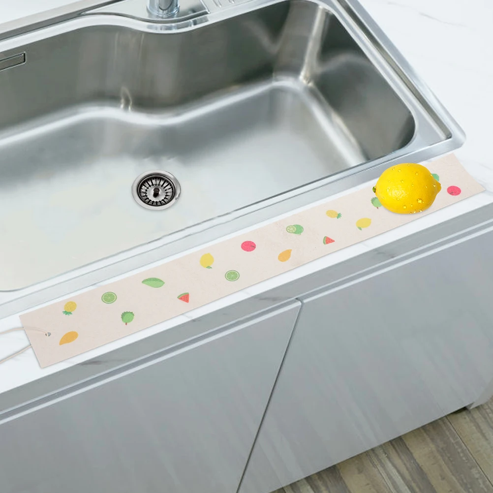 

2pcs Absorbent Wood Pulp Cotton Pad Kitchen Sink Bathroom Tabletop Drying Strip Sponge Soap Holder Fruit Cloth Home