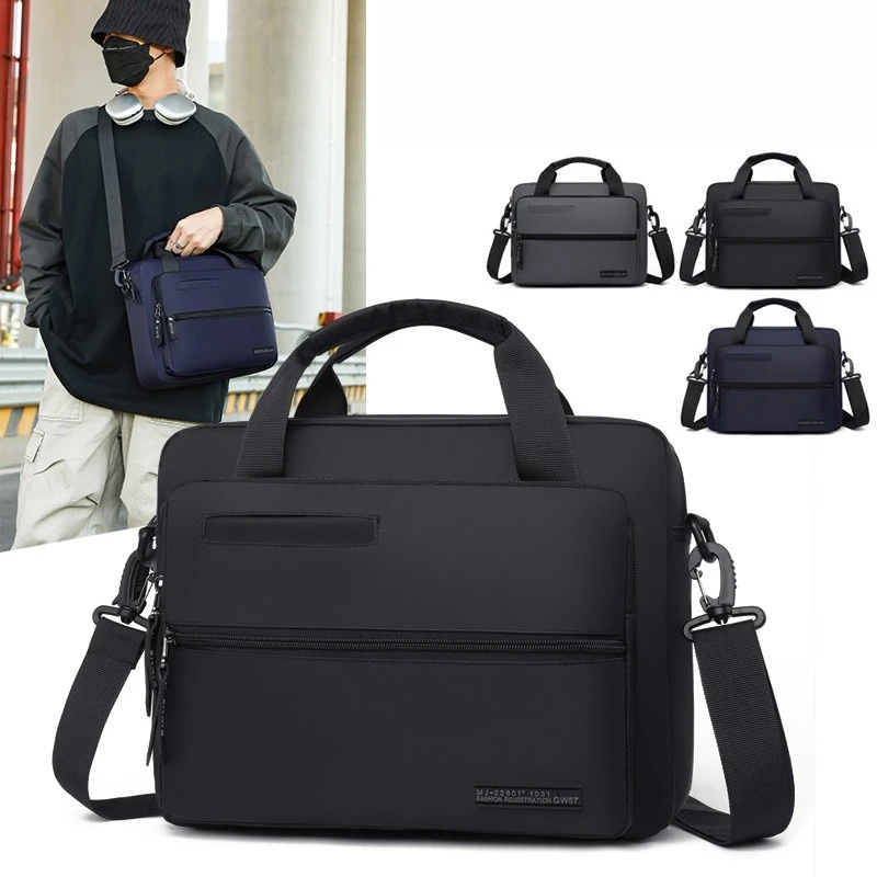 Casual waterproof and wear-resistant Oxford fabric men's single-shoulder bag, commuting laptop, file storage briefcase
