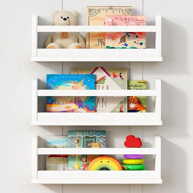 

Modern Designs Office Floating Wall Mounted Bookshelves Cabinet Wooden Bookshelf Display Rack Bookcase for Kids