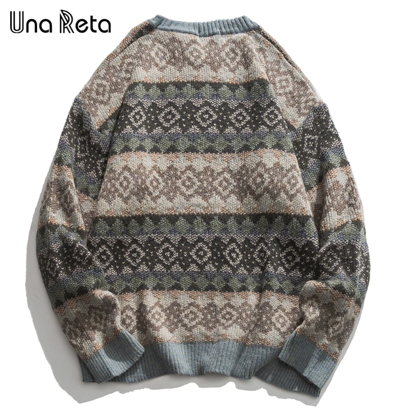 Una Reta Geometry Men\'s Sweater New Autumn Winter Hip Hop Sweater Men Streetwear Print Pullover Tops Harajuku Couple Sweater