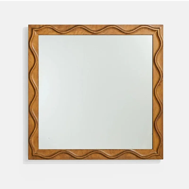 French Vintage Wall Mounted Bathroom Mirror, Vanity Makeup Mirror for Wash Basin Counter, Decorative Wall Mirror for Restroom