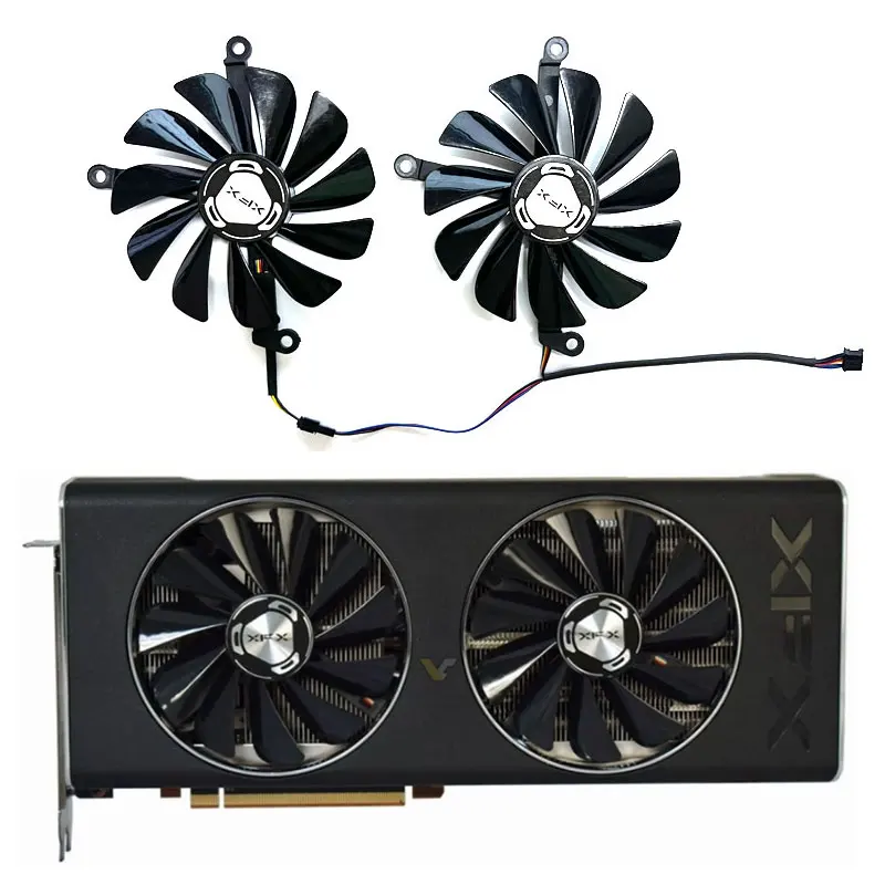 2 fans brand new for XFX Radeon RX5700 5700XT 8GB THICC II Ultra overseas version graphics card replacement fan CF1010U12S