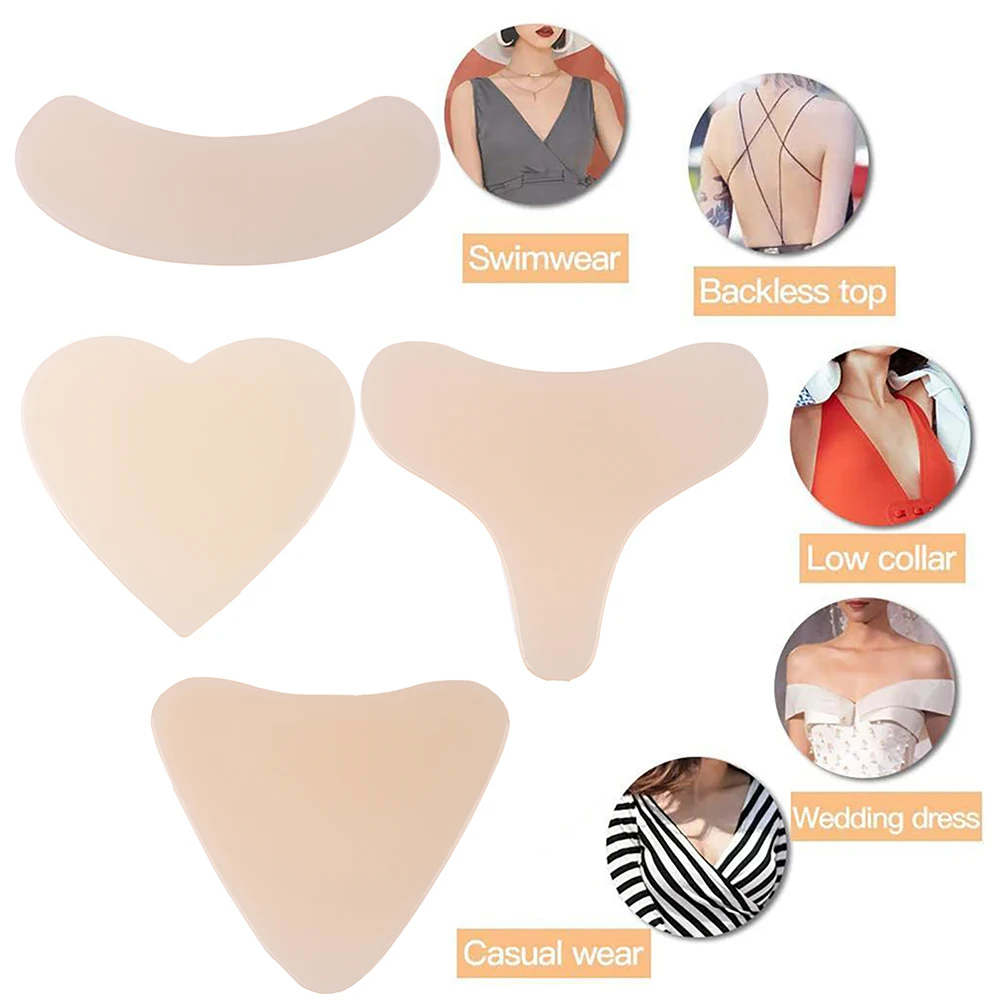 Silikonowe plastry podnoszące biust, przeciwzmarszczkowe, redukujące drobne linie na biuście, naklejki przeciwstarzeniowe, wielokrotnego użytku, zmywalne, transparentne, do pielęgnacji skóry twarzy.