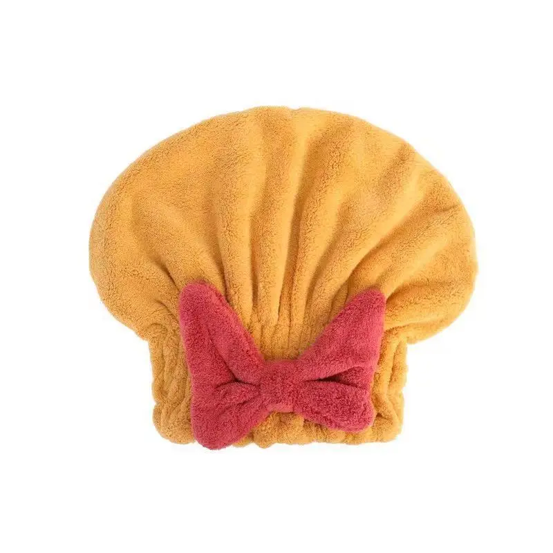 Serviettes de séchage des cheveux en velours, super absorbantes, bonnet de douche rond, séchage rapide, support mignon