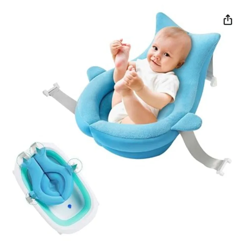 Adjustable Baby Bath Sling & Support Net,Soft Mesh Newborn Bathtub Seat, Non-Slip Suspension Shower Pad for Sink /Tub, Portable