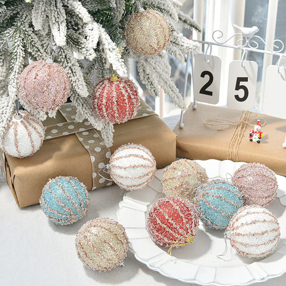 

Oversized Christmas Decoration Ball Tree Hanging Balls Ornaments Glittering Foam for Home
