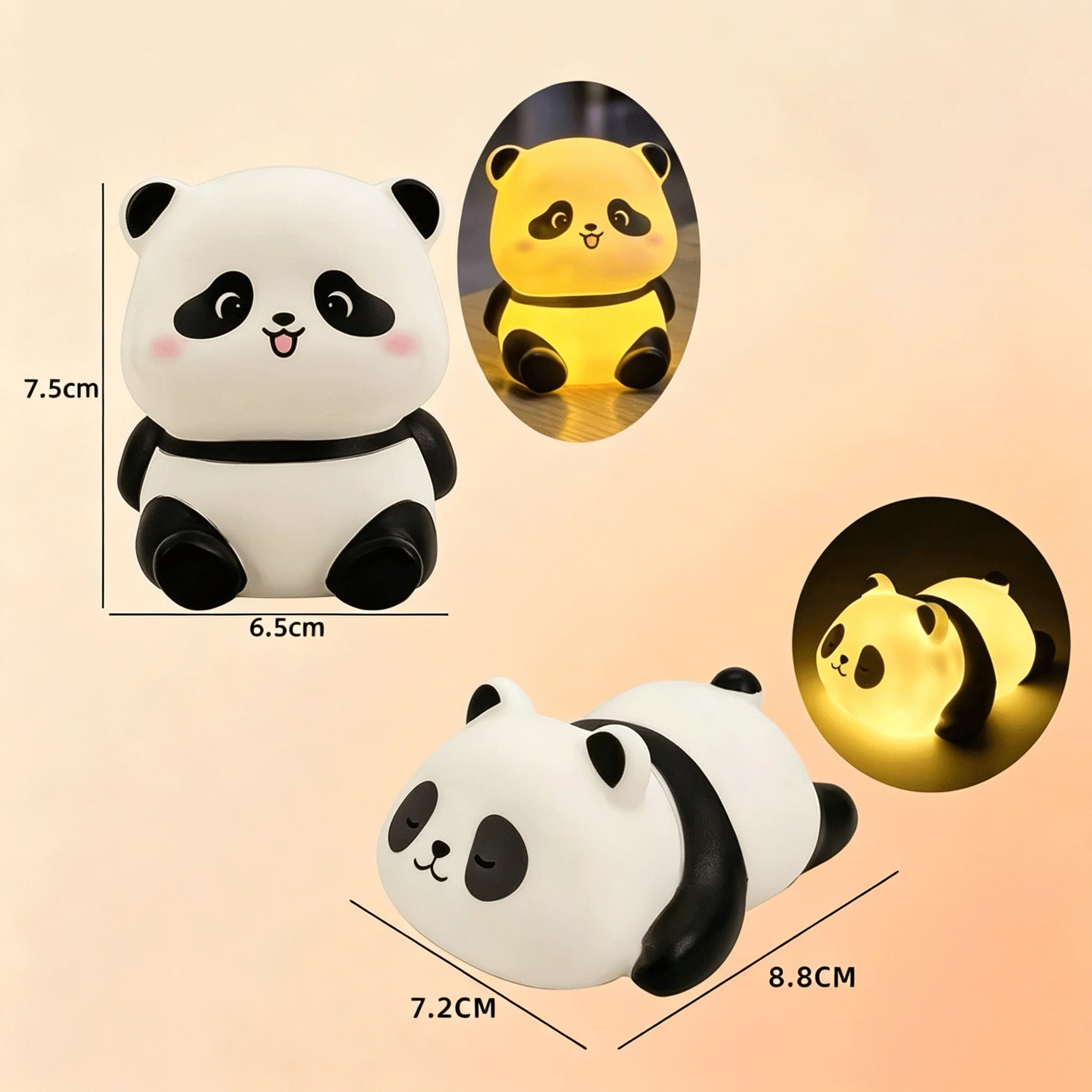 Panda LED Night Light Living Room Cute Animal Luminous Lamp Bedside Decor Creative Desktop Anime Peripheral Decor Gift Toys view 6