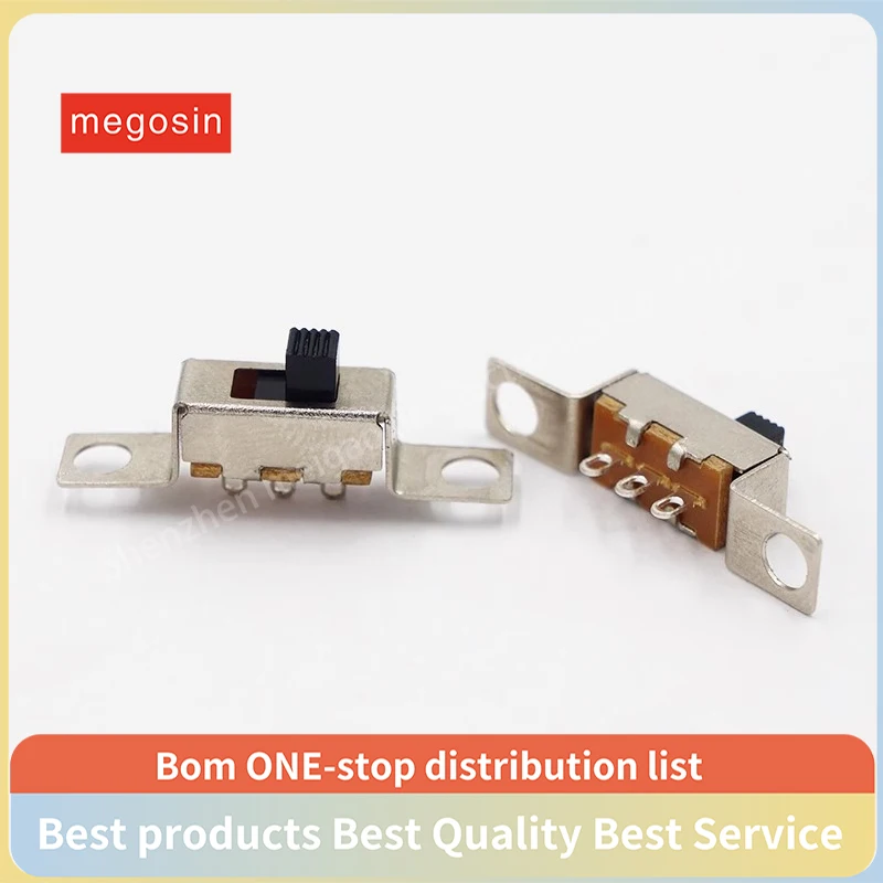 5pcs/lot SS12F48 Toggle switch Two-speed toy switch Single-row 2-speed 3-pin environmental protection belt ear fixing holes