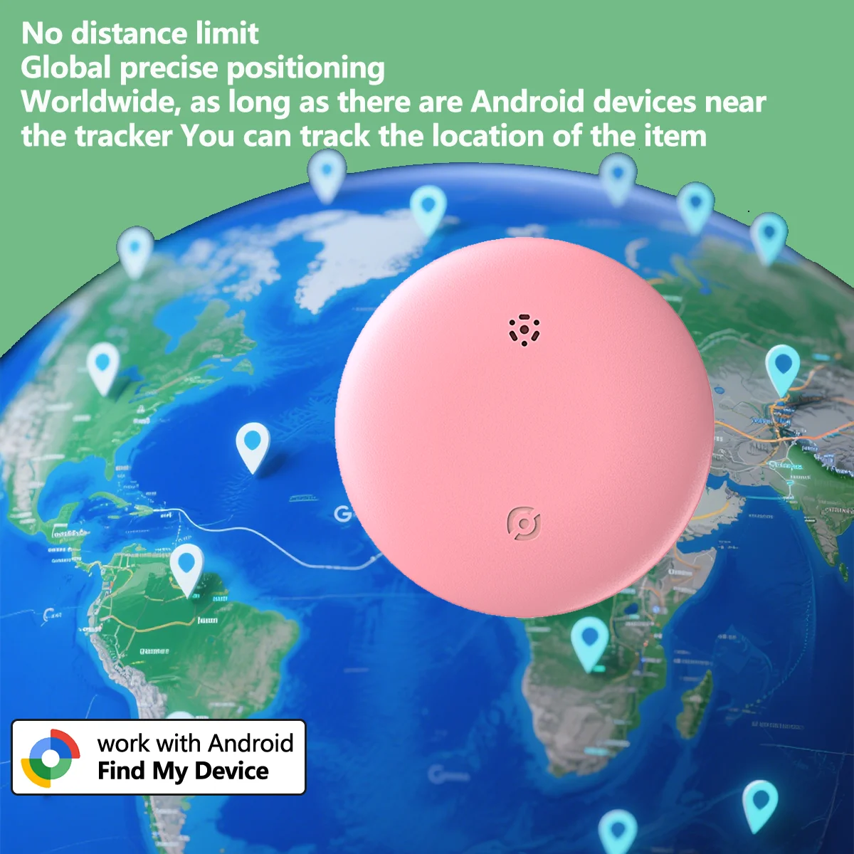 جهاز تعقب GPS صغير مكتشف محدد المواقع الذكي مناسب لنظام Android Find Locator مع بلوتوث Google Find My Device Anti Loss Finder