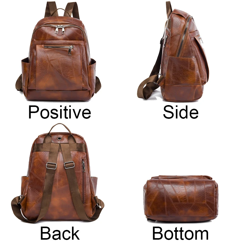 Fashion Backpacks Female High Quality Leather Bagpack for Women Rucksacks Large Capacity School Bag Ladies Travel Bags Mochilas