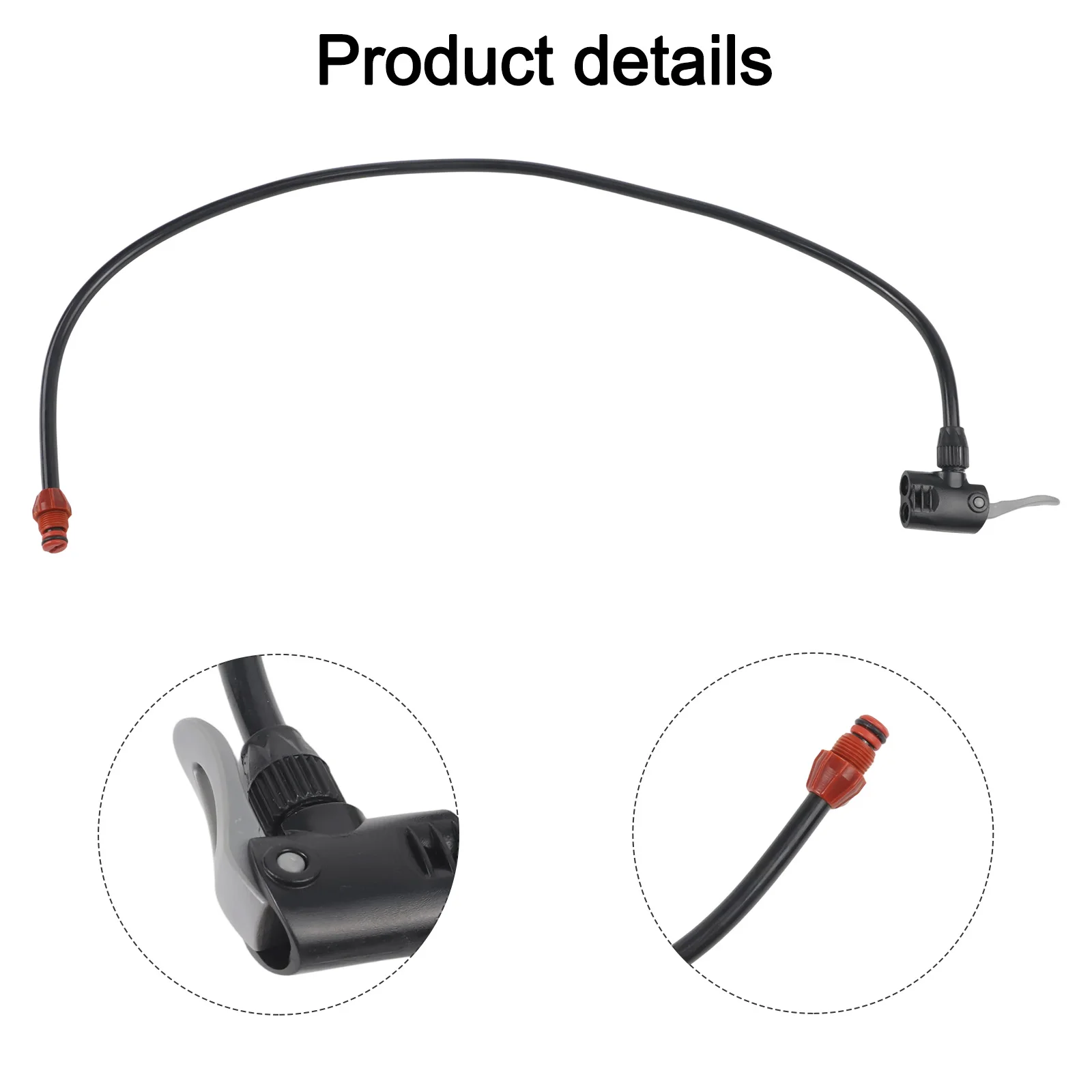 For Bike Repair For Outdoor Cycling Bike Pump Hose Rubber Material Weight About 63g 8 Mm Dia. Course Thread Hose Length 70mm