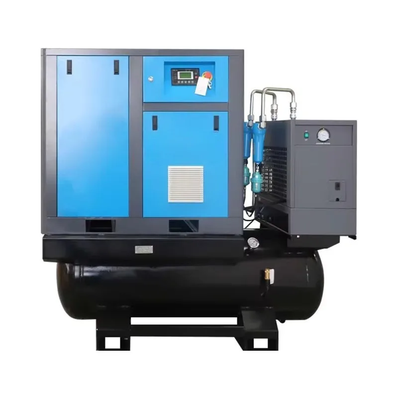 Low Noise Industrial 7.5kw 11kw 15kw 22kw Energy Efficient Portable Screw Dry Air Compressor With Air Dry And Air Tank 400L 500L
