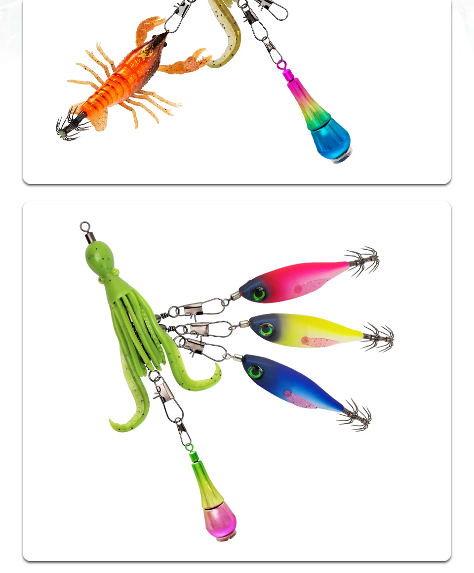 2 stücke Silikon Octopus Köder Angeln Stecker Pin Set Tintenfisch Jig Haken Wirbel Lager Roll Wirbel Solide Ring Tackle für angeln – Detail 4