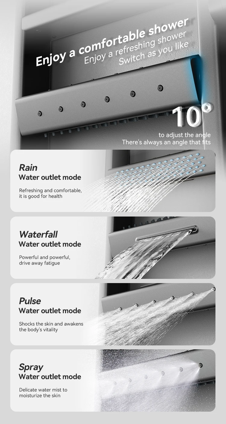 متعددة الوظائف الساخن بيع الحمام الحائط شلال ثرموستاتي دش العمود مجموعة لوحات الدش #3