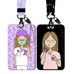 Lila schwarz Stil Krankens ch wester Karten halter Lan yards für Schlüssel bund Krankenhaus Arzt Karten halter Hals riemen Arbeiter Tür Abzeichen halter Geschenk