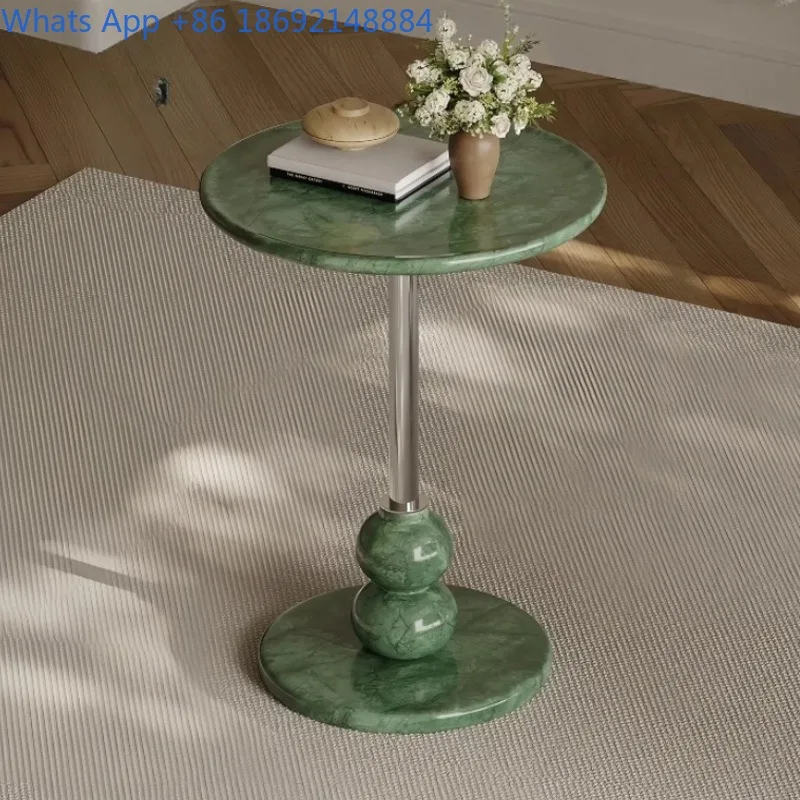 

Italian Minimalist Sofa Side Table Light Luxury High-End Art Retro Living Room Small Round Table