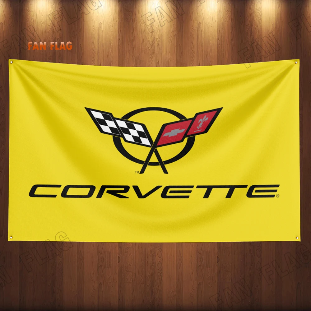 90x150CM corvette Car Flag Banner per Car Racing Decoration Poster arazzo poliestere Outdoor Home