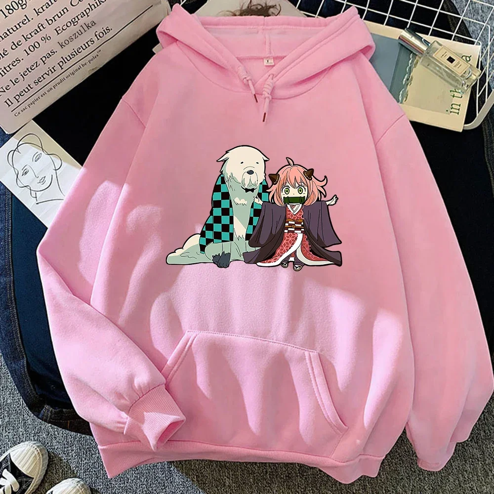 Anime Spy X Family Hoodies Anya Kamado and Her Pet Tanjiro Clothes Spring/Autumn Women Sweatshirt Kawaii Hoodie Unisex Sudaderas