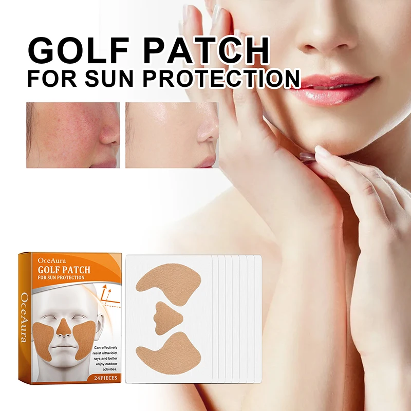 

24PCS UV Face Patch Golf Sun Protection Patches Moisturizing Breathable Sun Protection Face Patch For Golfs Beach Travel