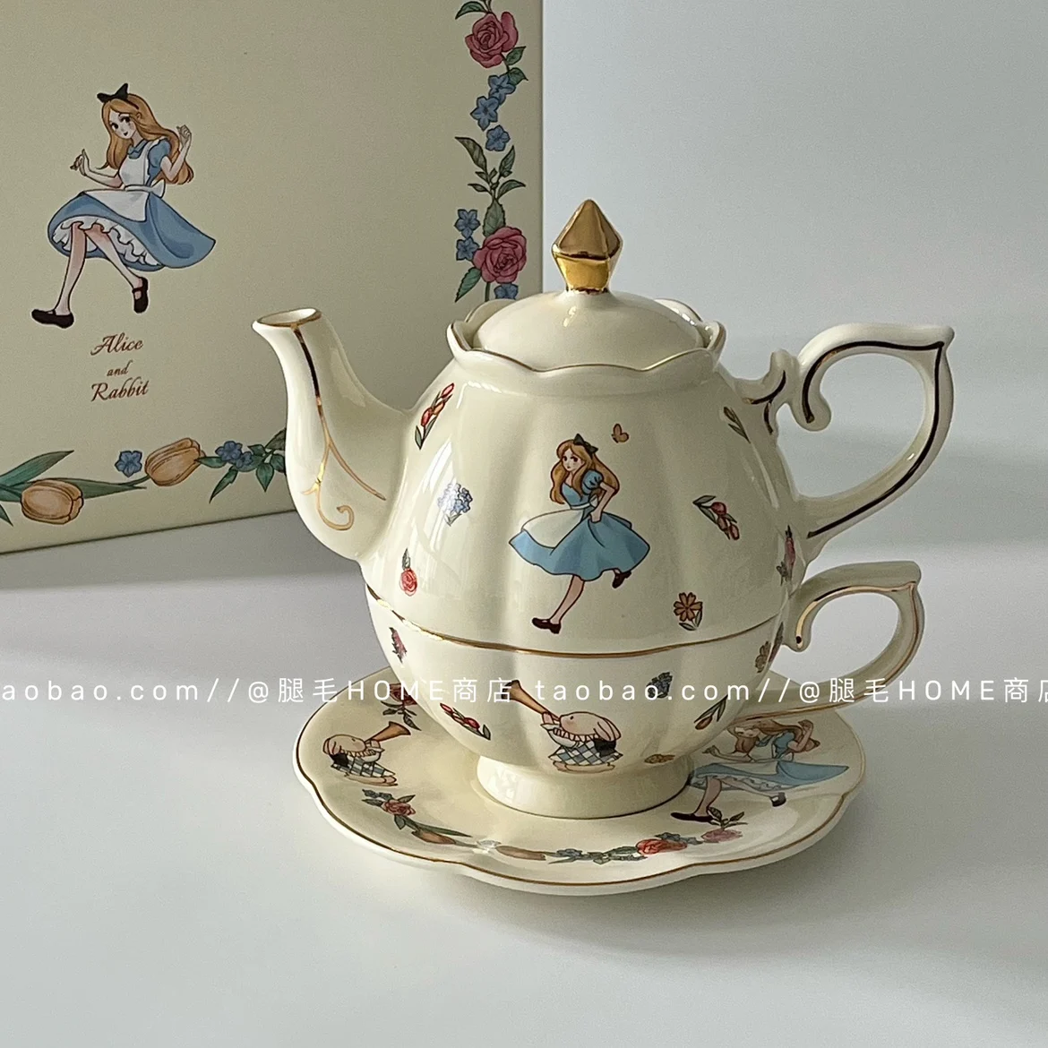 Tutu Ceramic Teapot Letter Pot Set Cute Afternoon Tea Tableware Coffee Cup Saucer Gift Box Gift