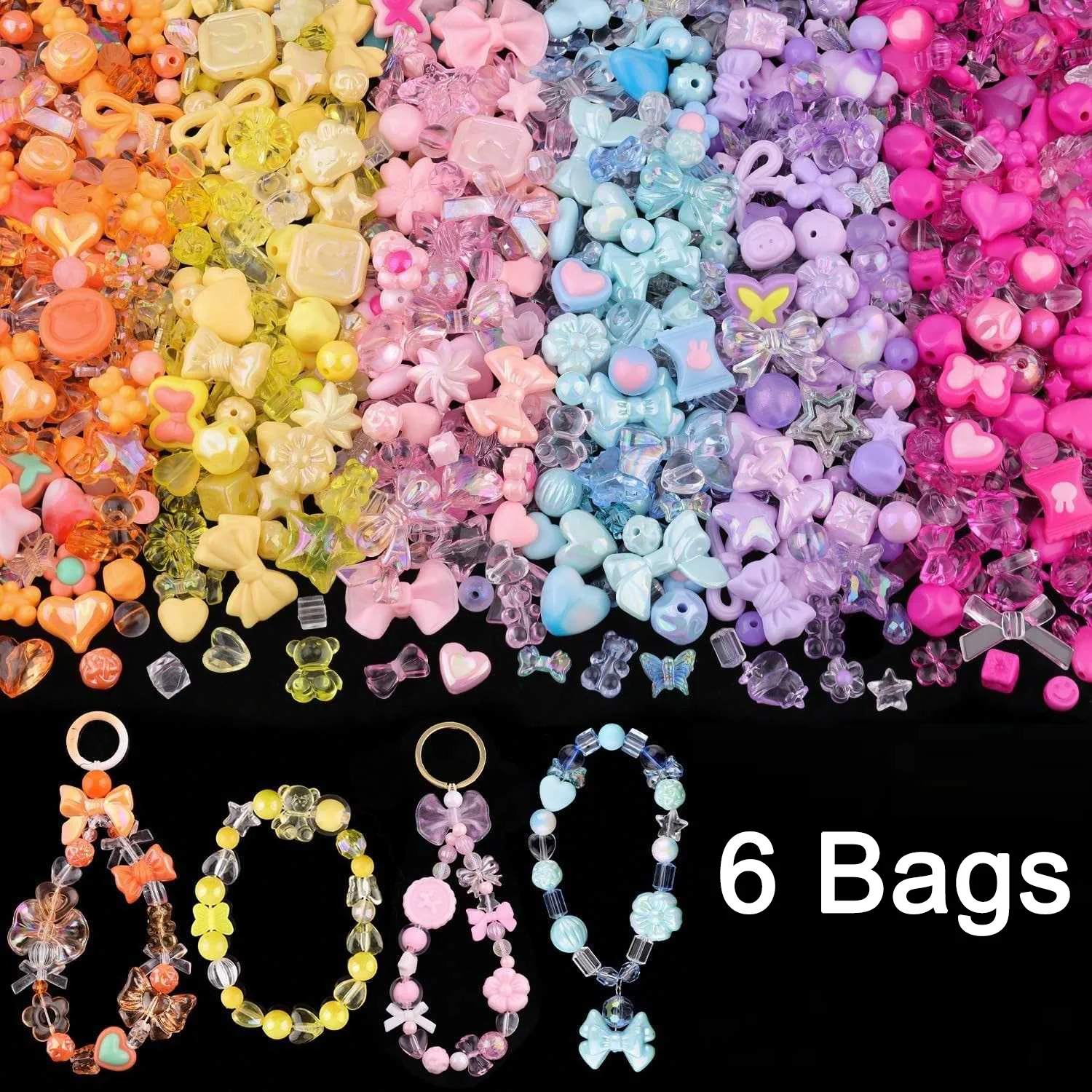 1 beutel Mischen Stil Candy Farbe Acryl Perlen Für DIY Handgemachte Armband Schmuck Machen Telefon Kette Zubehör – Detail 7