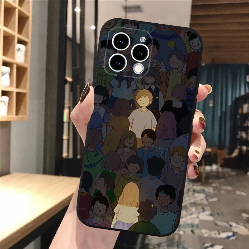 

Crowd Meets You Fashion Couples Phone Case For iphone 17 Pro Max Air 16 15 14 13 Pro Max 15 16 Pro 15Plus